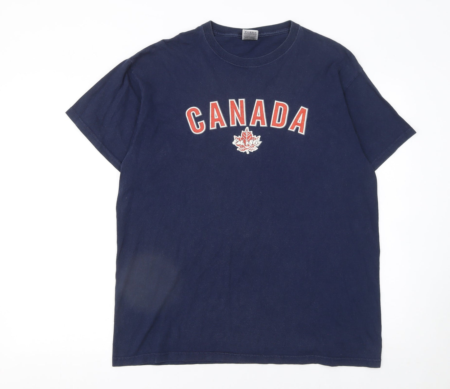 Fruit of the Loom Men's Blue Canada Graphic Cotton T-Shirt XL