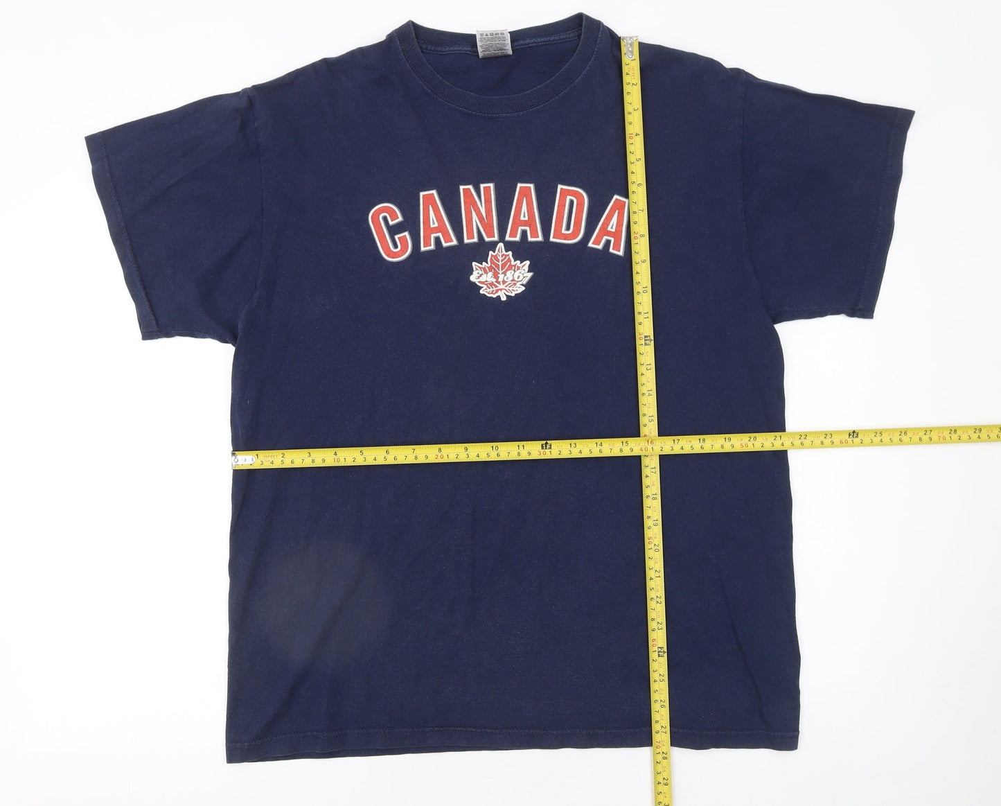 Fruit of the Loom Men's Blue Canada Graphic Cotton T-Shirt XL