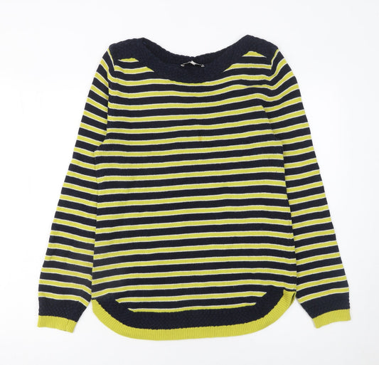 EAST Womens Multicoloured Striped Cotton Pullover Jumper M