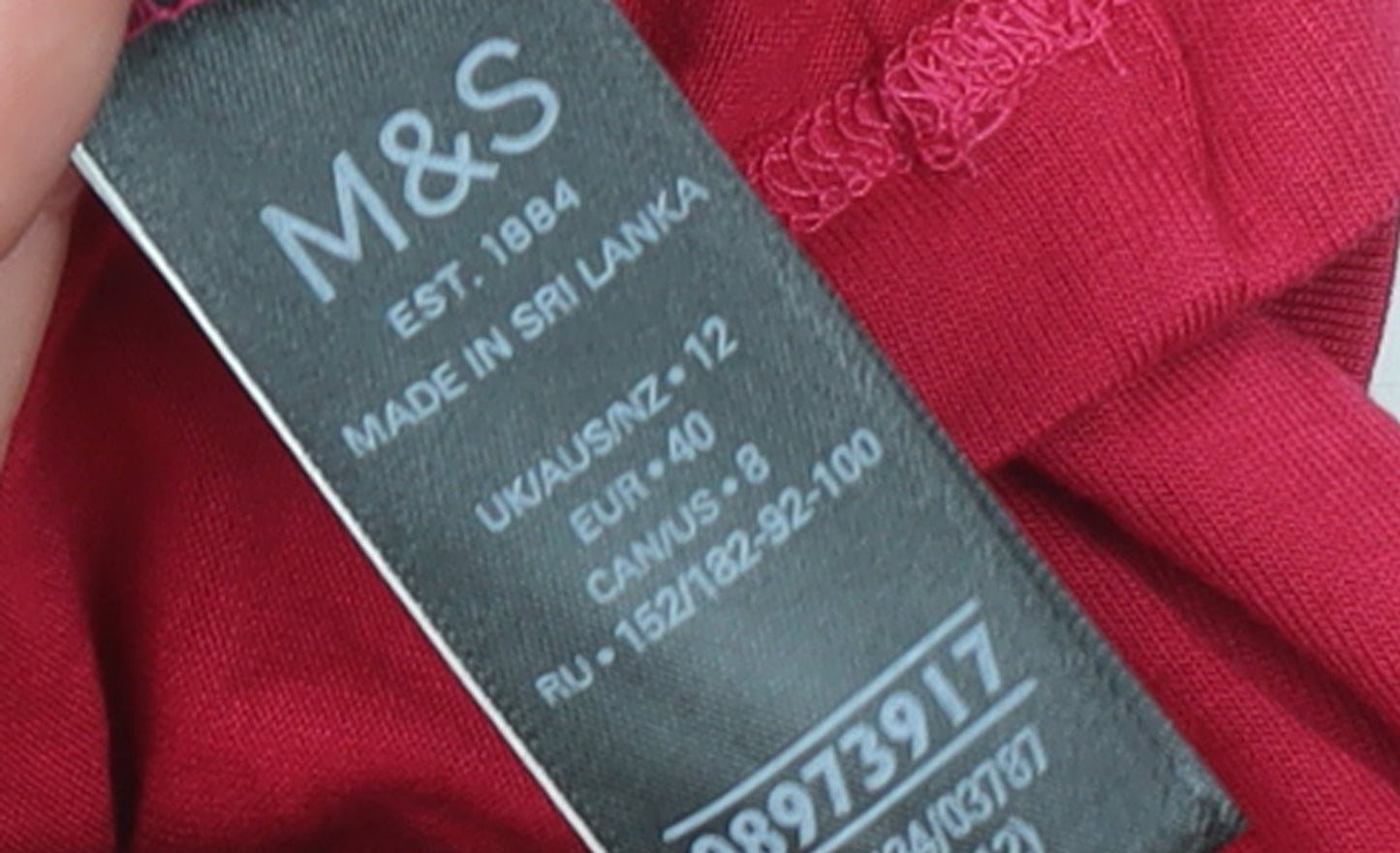Marks and Spencer Women’s Red Long Sleeve Bow Neck Blouse Size 12
