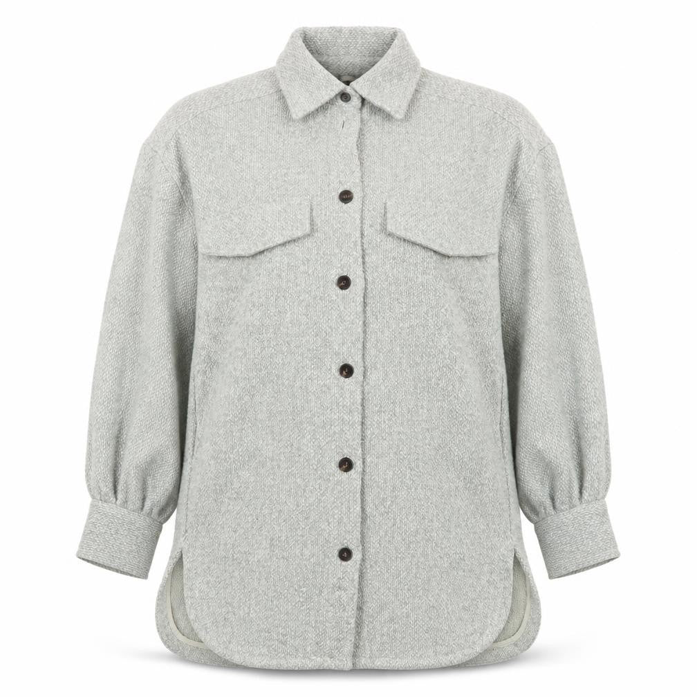 H&M Women's Grey Long Tweed Button Jacket Size S