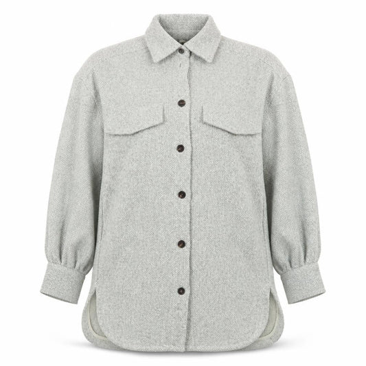H&M Women's Grey Long Tweed Button Jacket Size S