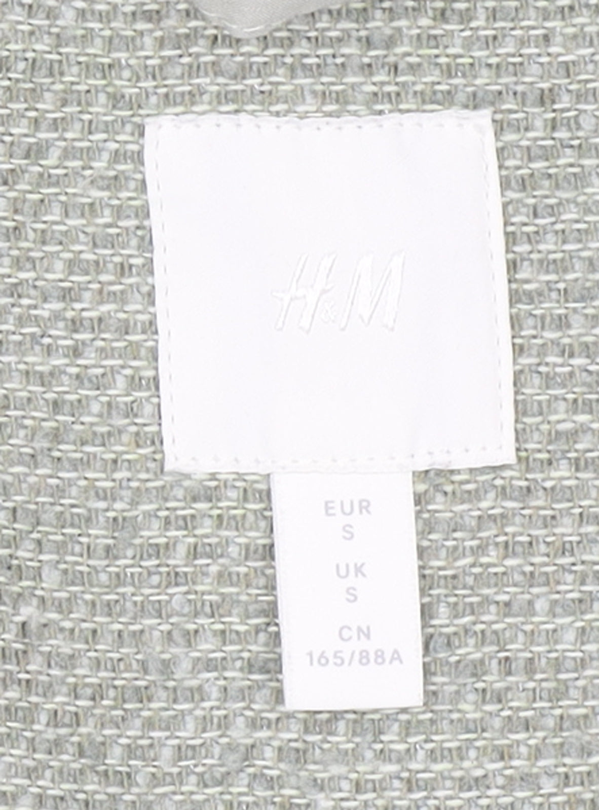 H&M Women's Grey Long Tweed Button Jacket Size S