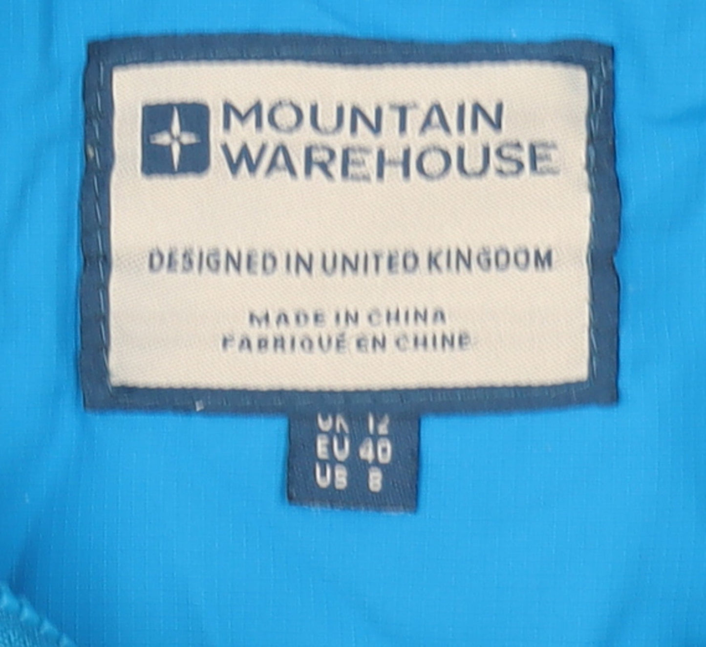 Mountain Warehouse Women Blue Waterproof 3-in-1 Hooded Jacket UK 12