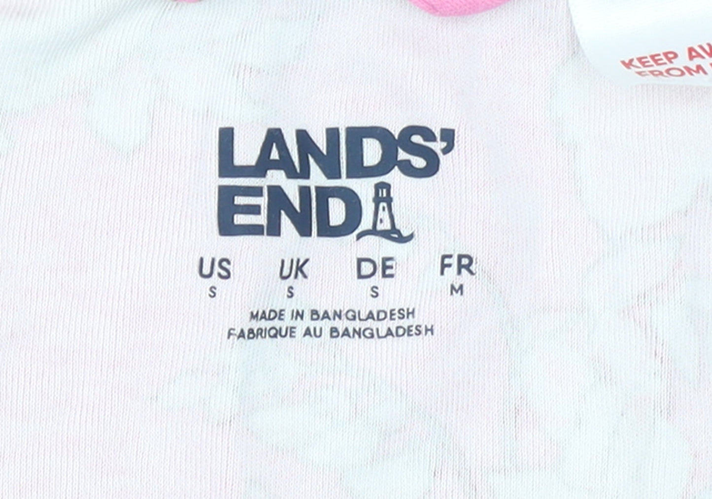Lands' End Women Pink Floral Cotton Shift Dress Size S