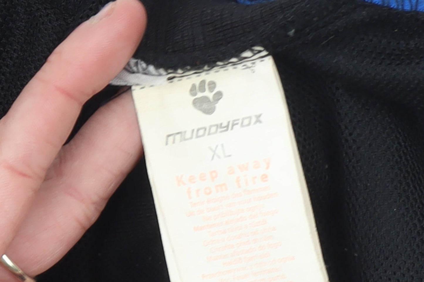 Muddyfox Men's Black Blue XL Softshell Cycling Track Jacket