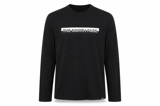 The North Face Men's Black Long Sleeve Cotton Logo T-Shirt Size M