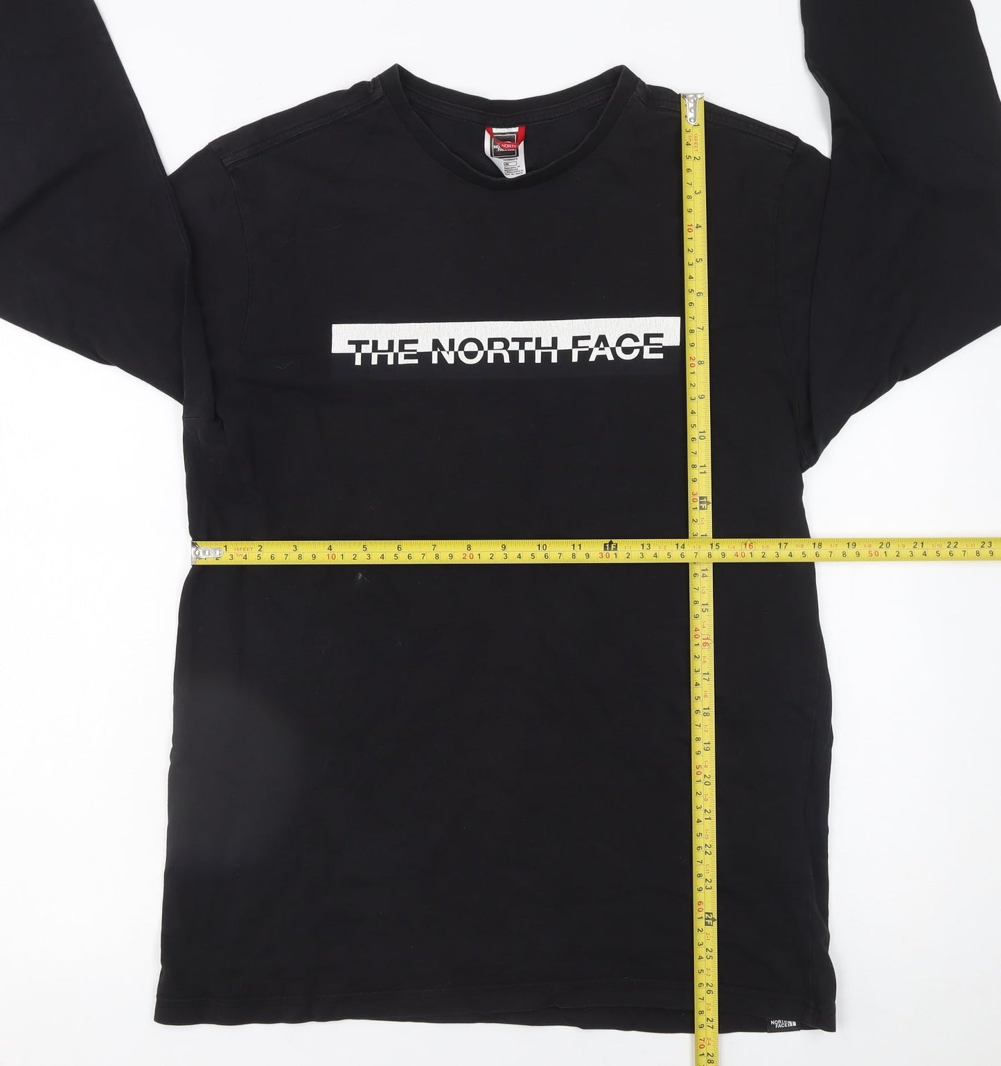 The North Face Men's Black Long Sleeve Cotton Logo T-Shirt Size M
