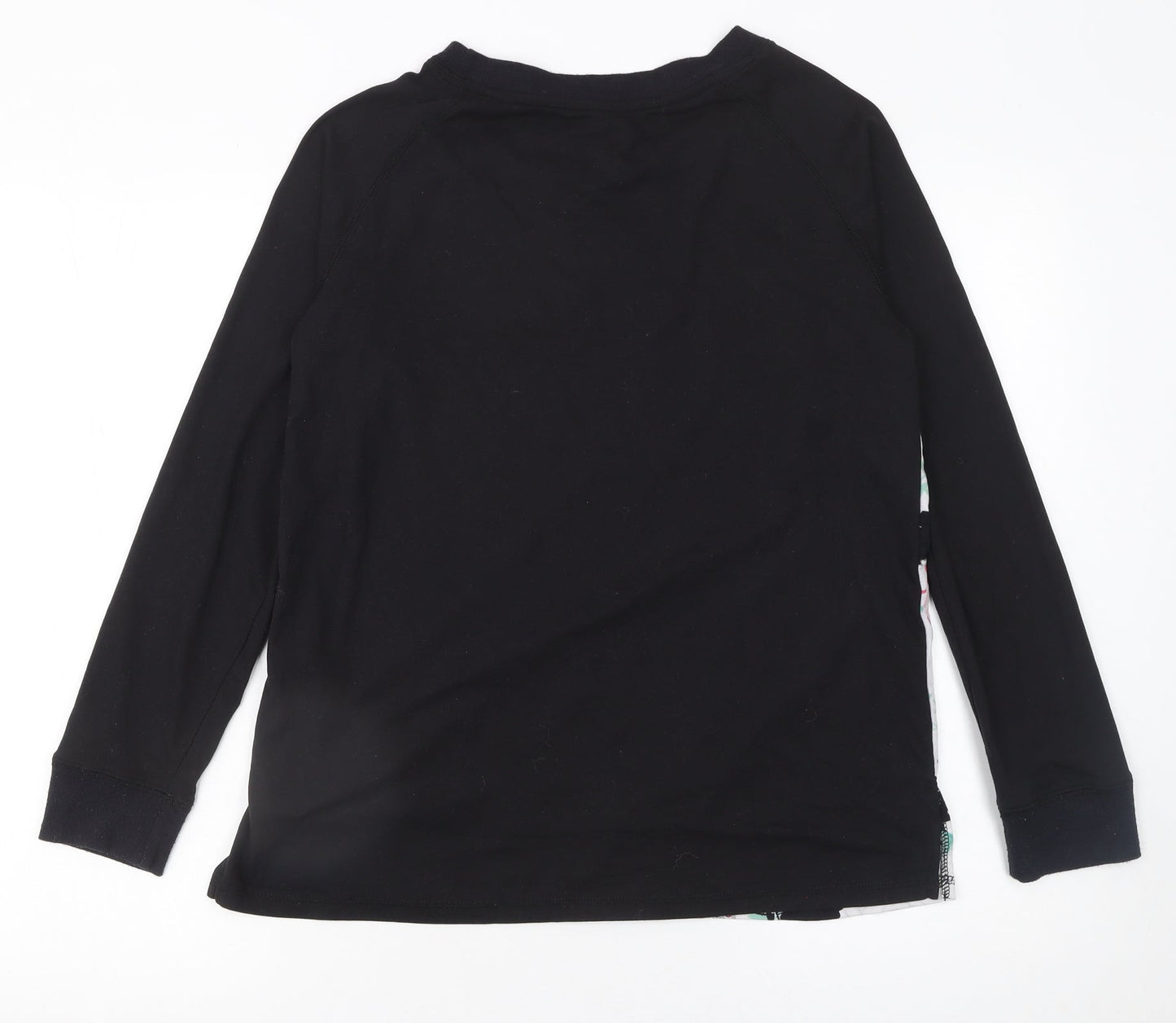 Peacocks Women’s Black Floral Long Sleeve Raglan T-Shirt Size 10