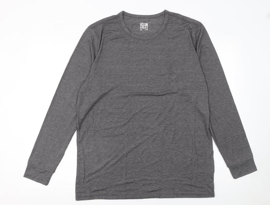 32 Degrees Heat Men's Grey Long Sleeve Thermal T-Shirt XL