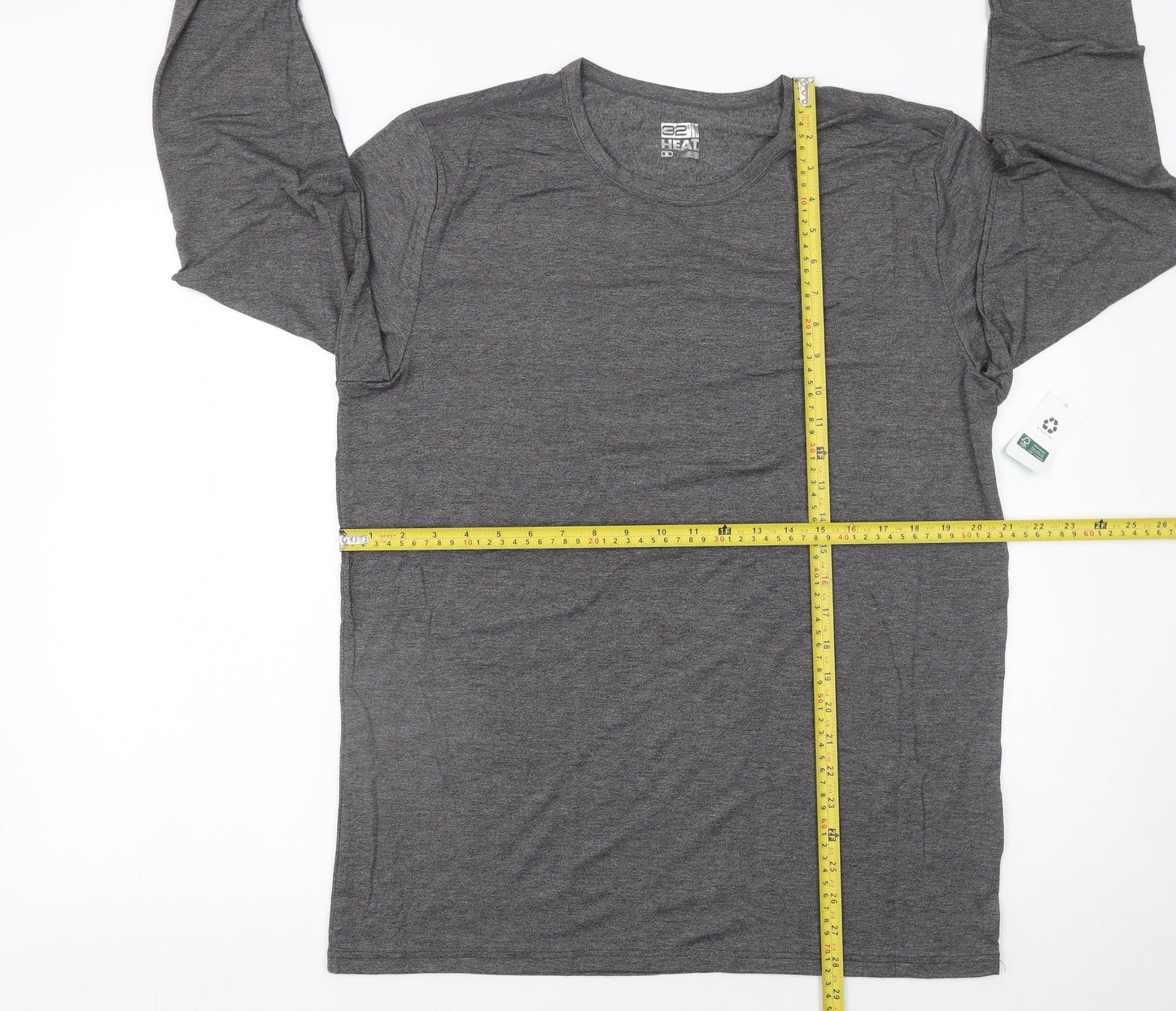 32 Degrees Heat Men's Grey Long Sleeve Thermal T-Shirt XL