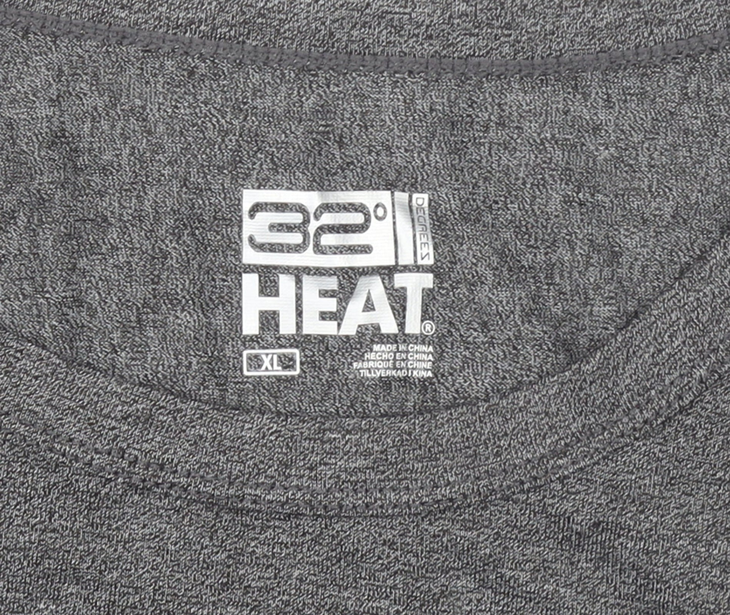 32 Degrees Heat Men's Grey Long Sleeve Thermal T-Shirt XL