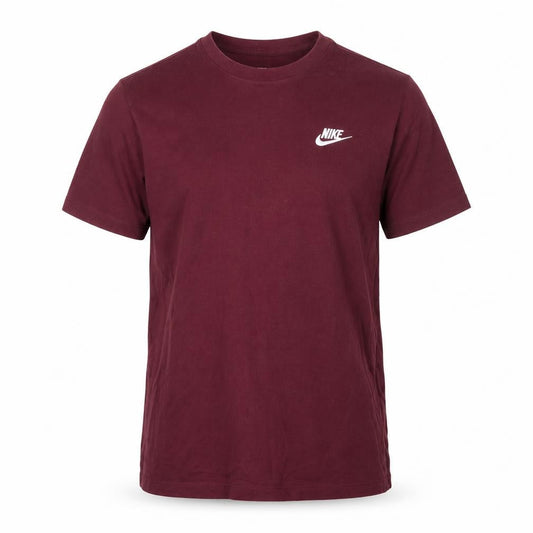 Nike Men's Red Small Crew Neck Cotton T-Shirt