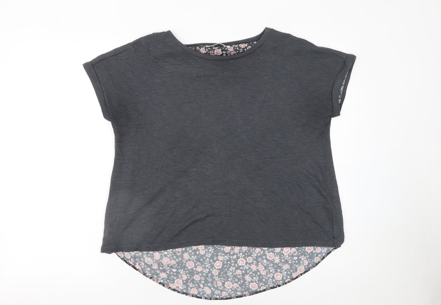 Marks and Spencer Women’s Grey Floral Back Tunic T-Shirt Size 12