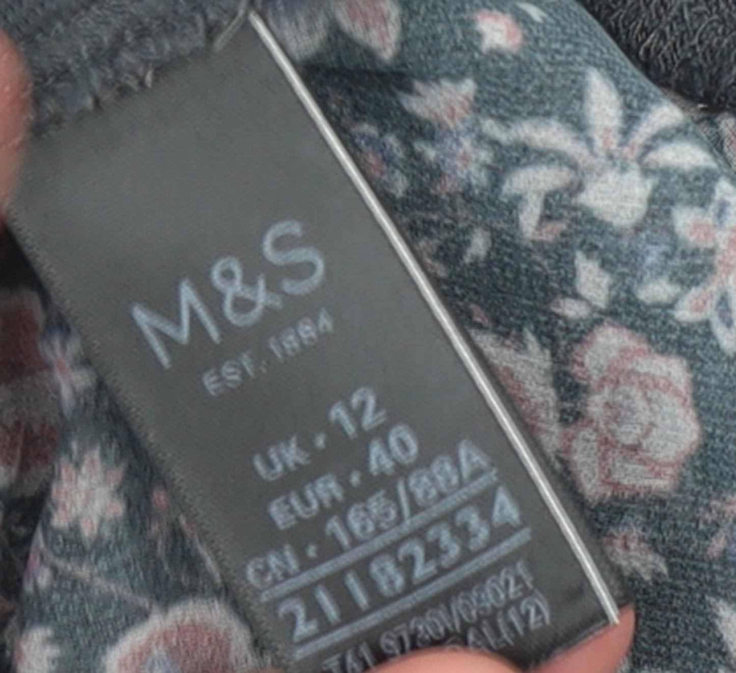 Marks and Spencer Women’s Grey Floral Back Tunic T-Shirt Size 12