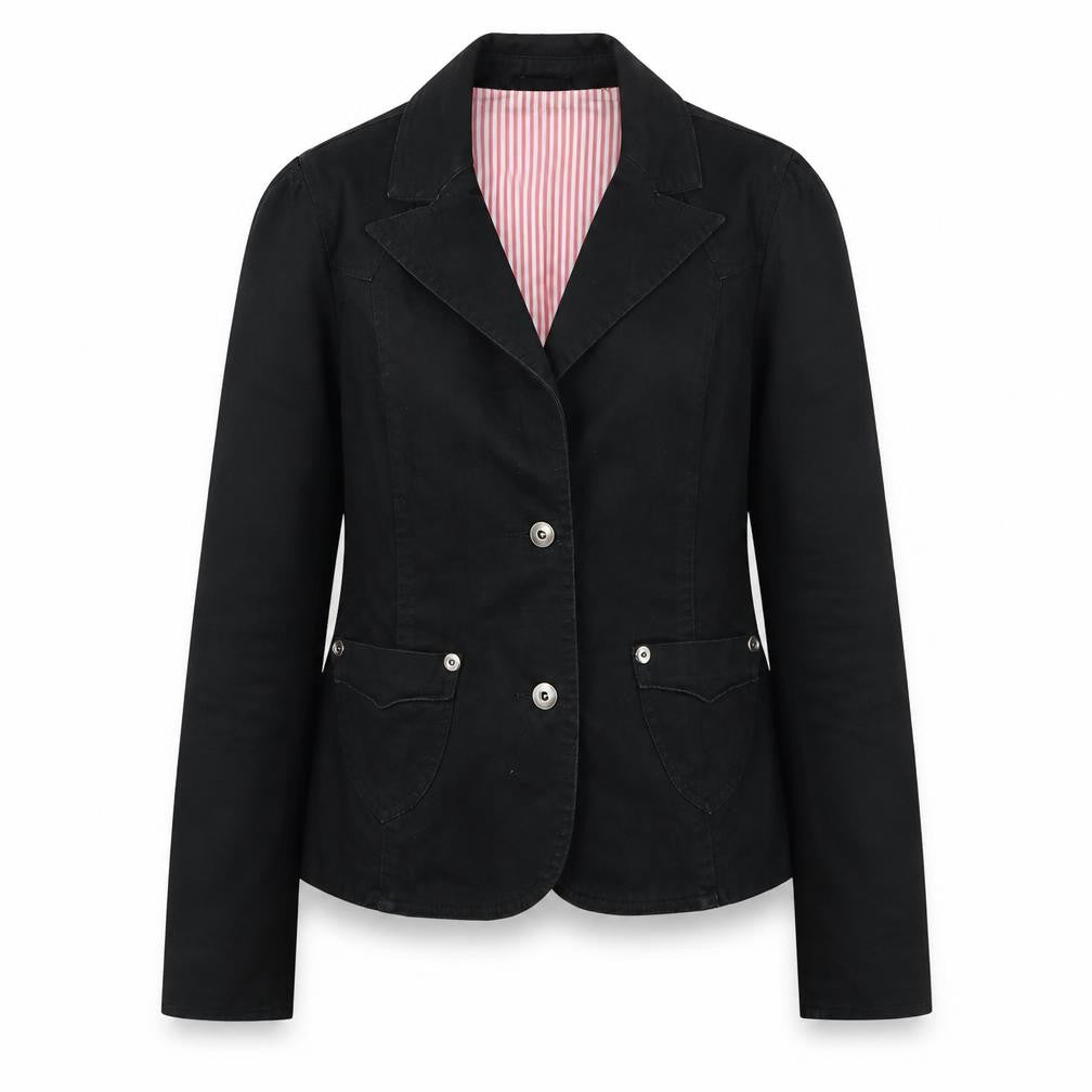 Miss Selfridge Women Black Size 12 Cotton Blend Suit Jacket