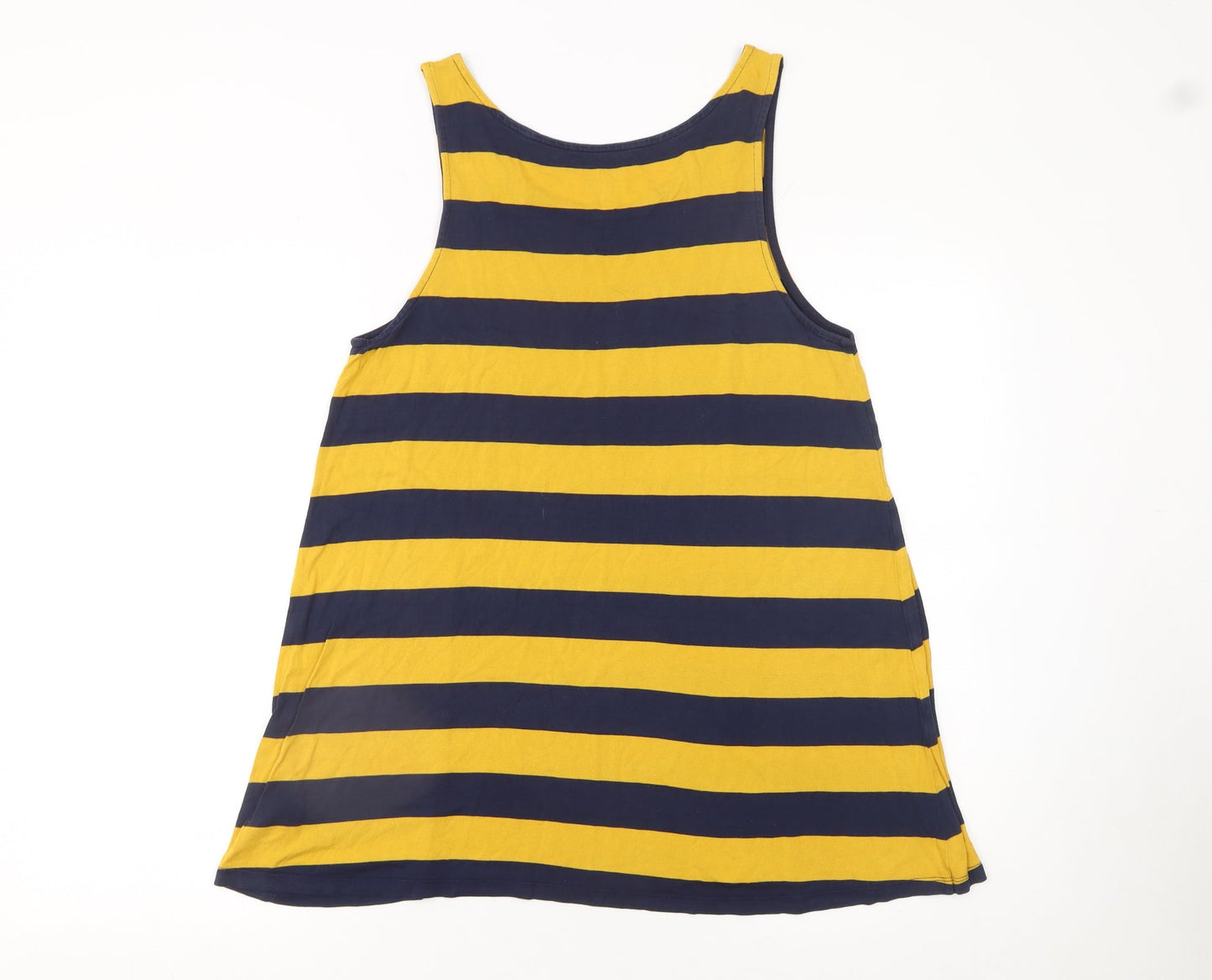 Gap Women’s Yellow and Navy Striped Tank Top Size M