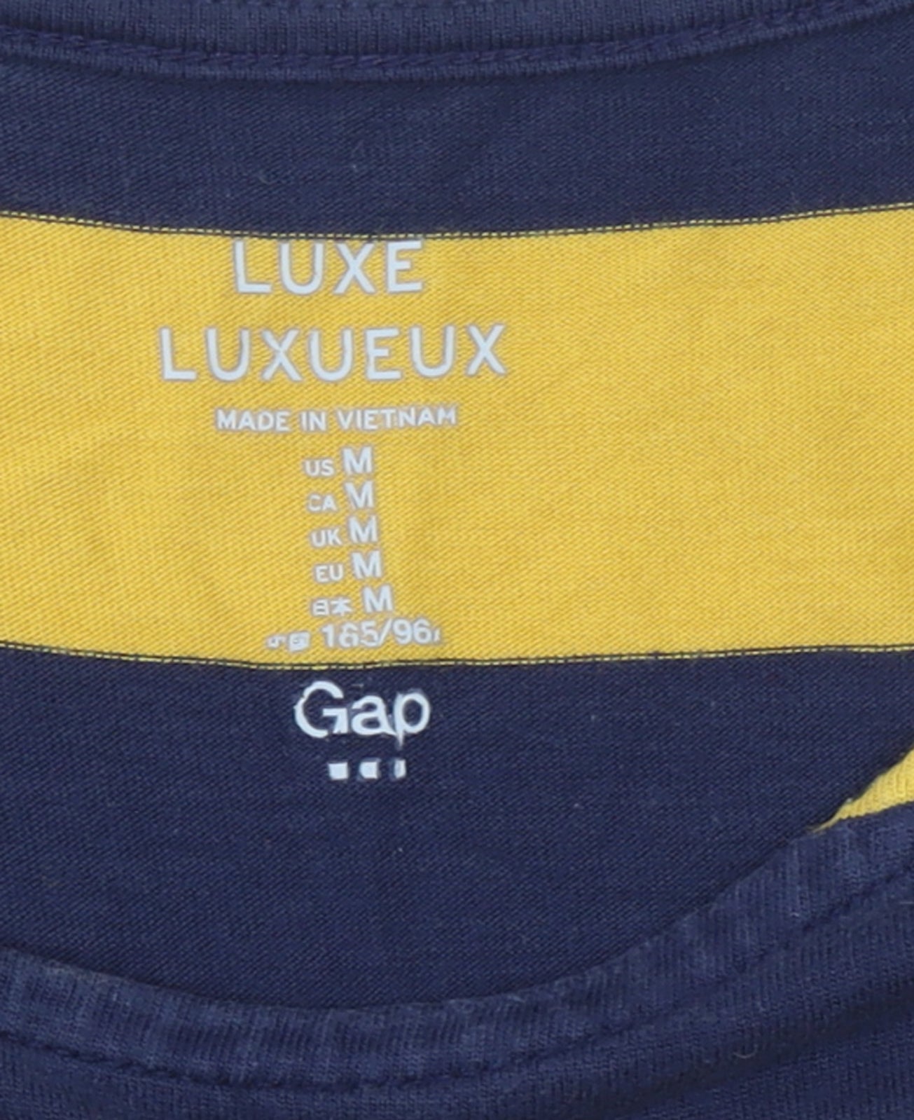Gap Women’s Yellow and Navy Striped Tank Top Size M