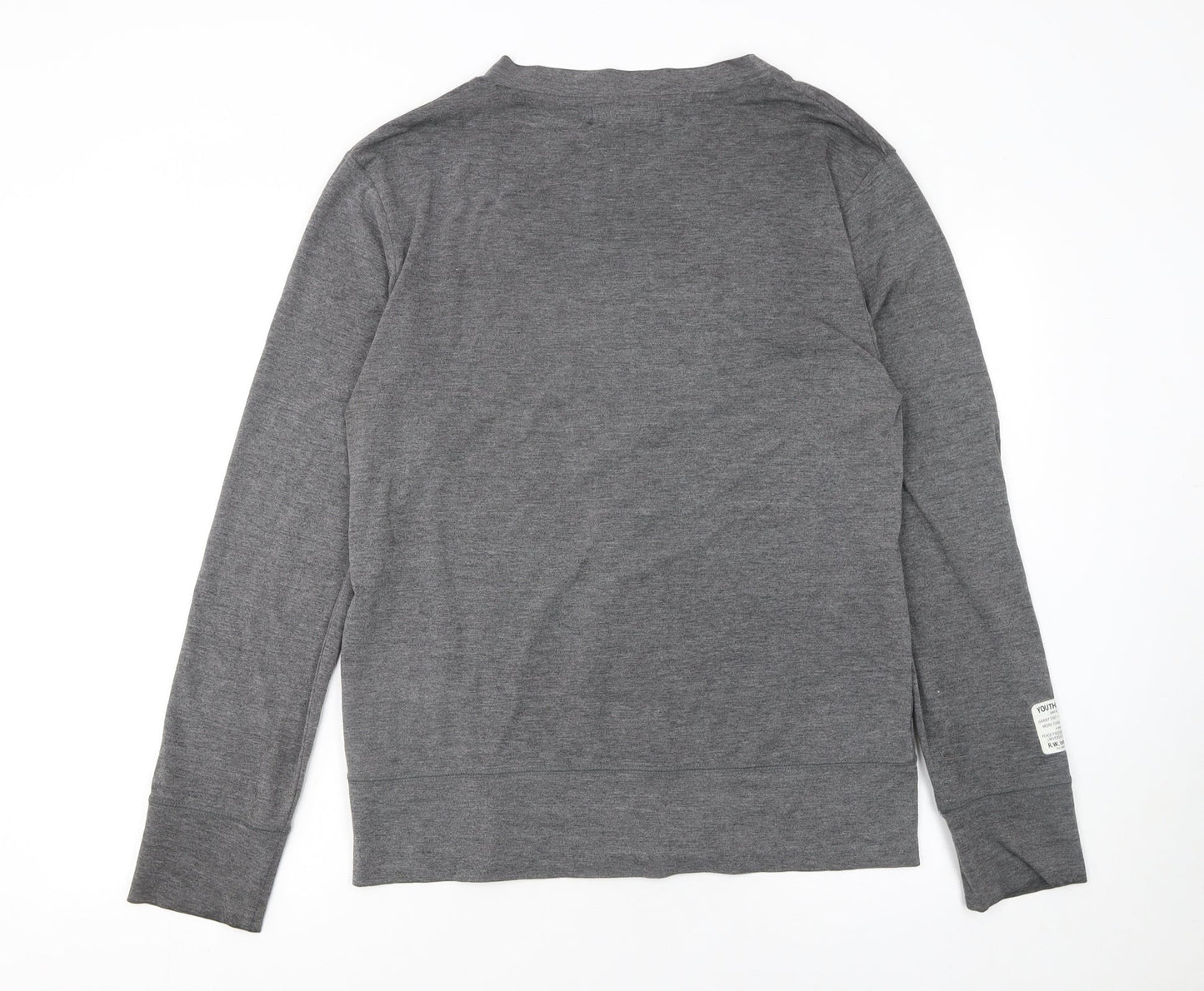 Real Words Product Men's Grey Large V-Neck Button Cardigan