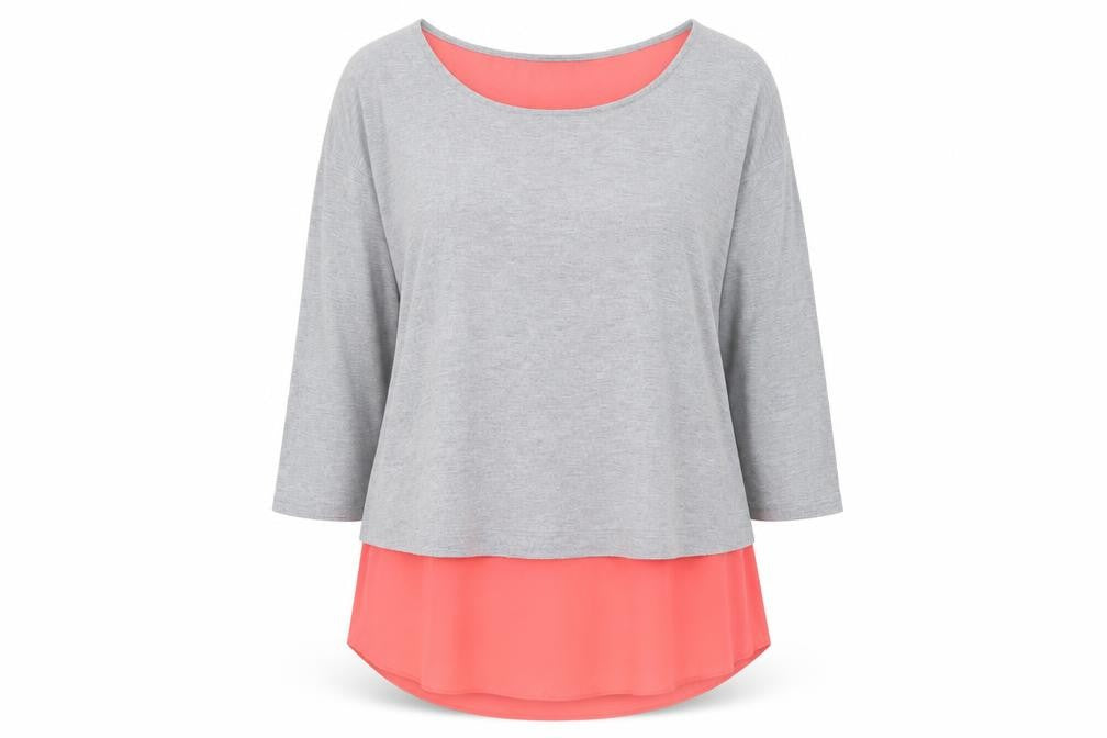 Marks & Spencer Women’s Grey Tunic Blouse Size 12 3/4 Sleeve Relaxed Fit