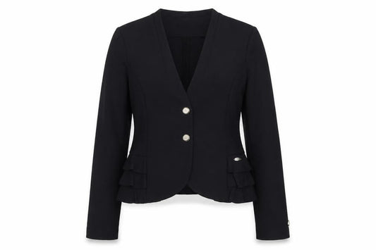 Fornarina Women's Black L Slim Fit Two-Button Tailored Blazer Jacket
