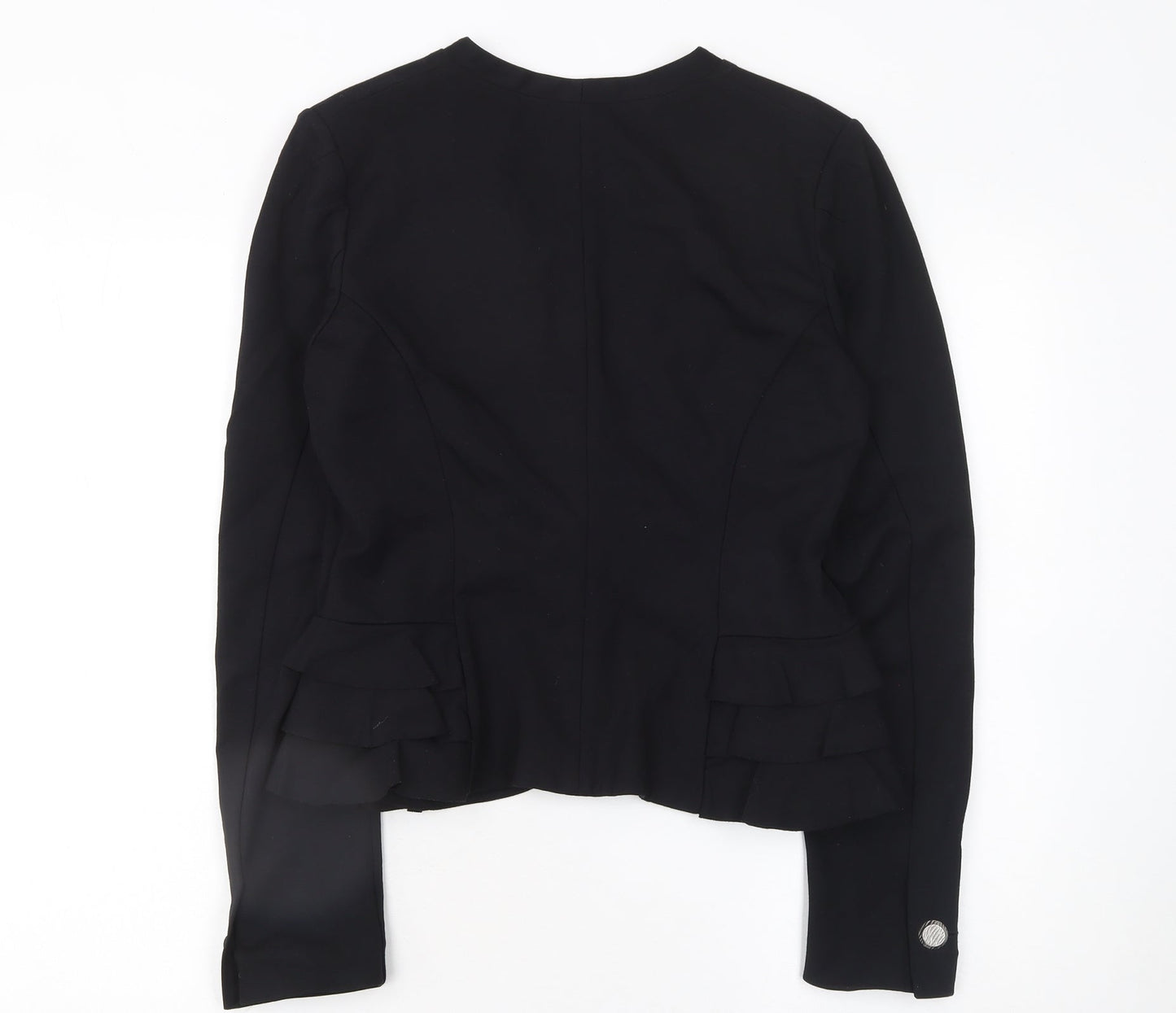 Fornarina Women's Black L Slim Fit Two-Button Tailored Blazer Jacket