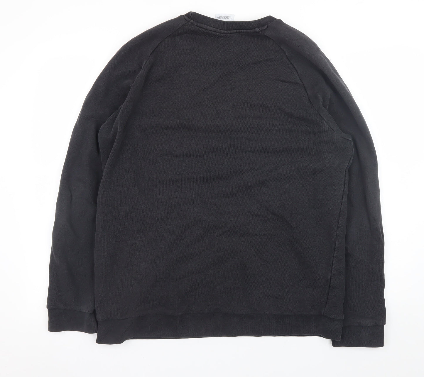 Adidas Men's Black Crew Neck Pullover Sweatshirt L Regular Fit