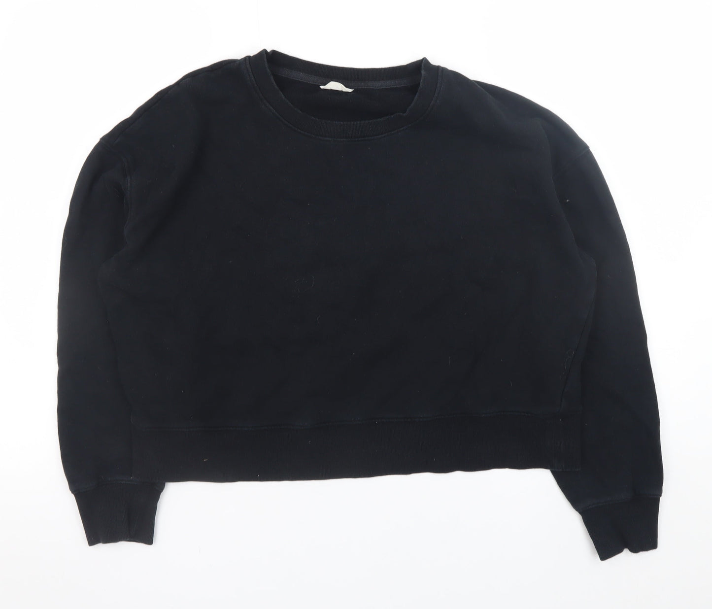 Hush Womens Black Organic Cotton Crew Neck Sweatshirt Size L