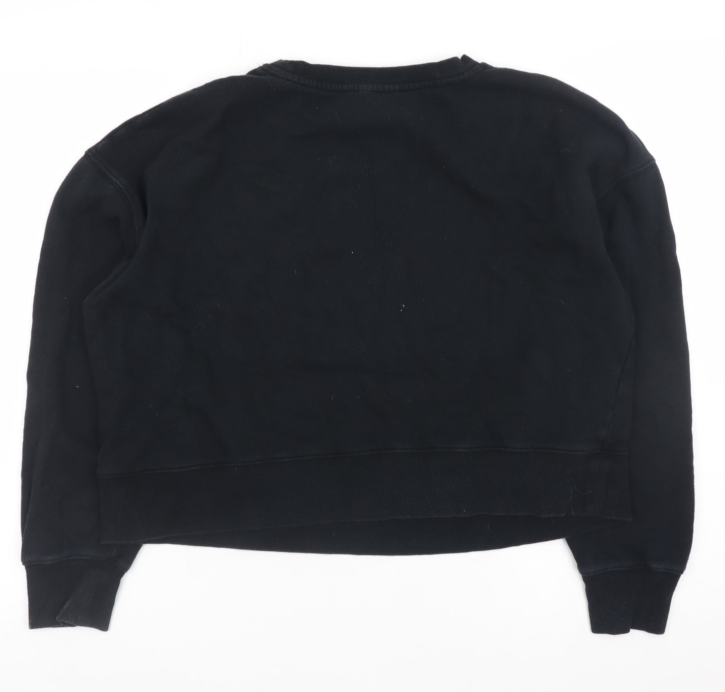 Hush Womens Black Organic Cotton Crew Neck Sweatshirt Size L
