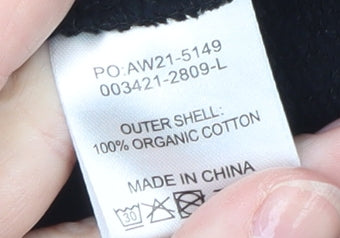 Hush Womens Black Organic Cotton Crew Neck Sweatshirt Size L