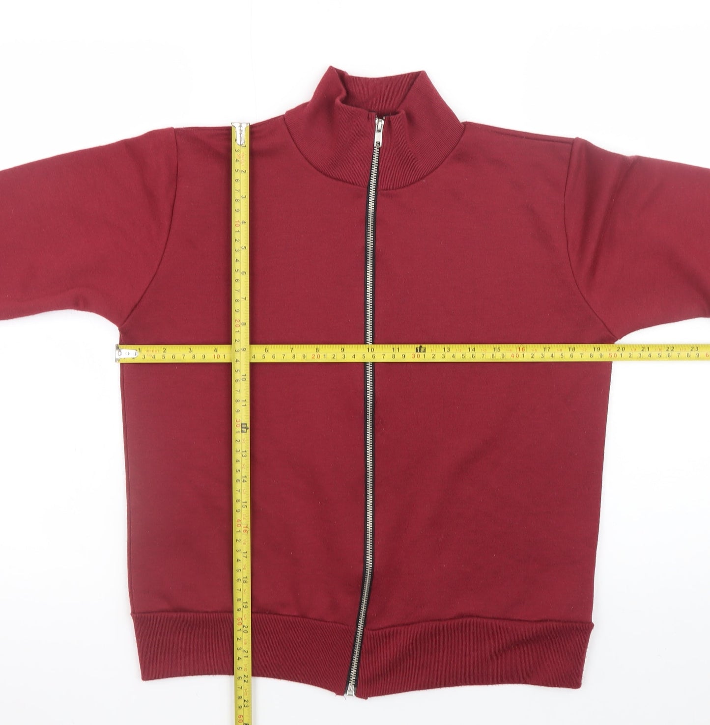 Boohoo Women’s Red Full Zip Basic Jacket Size M