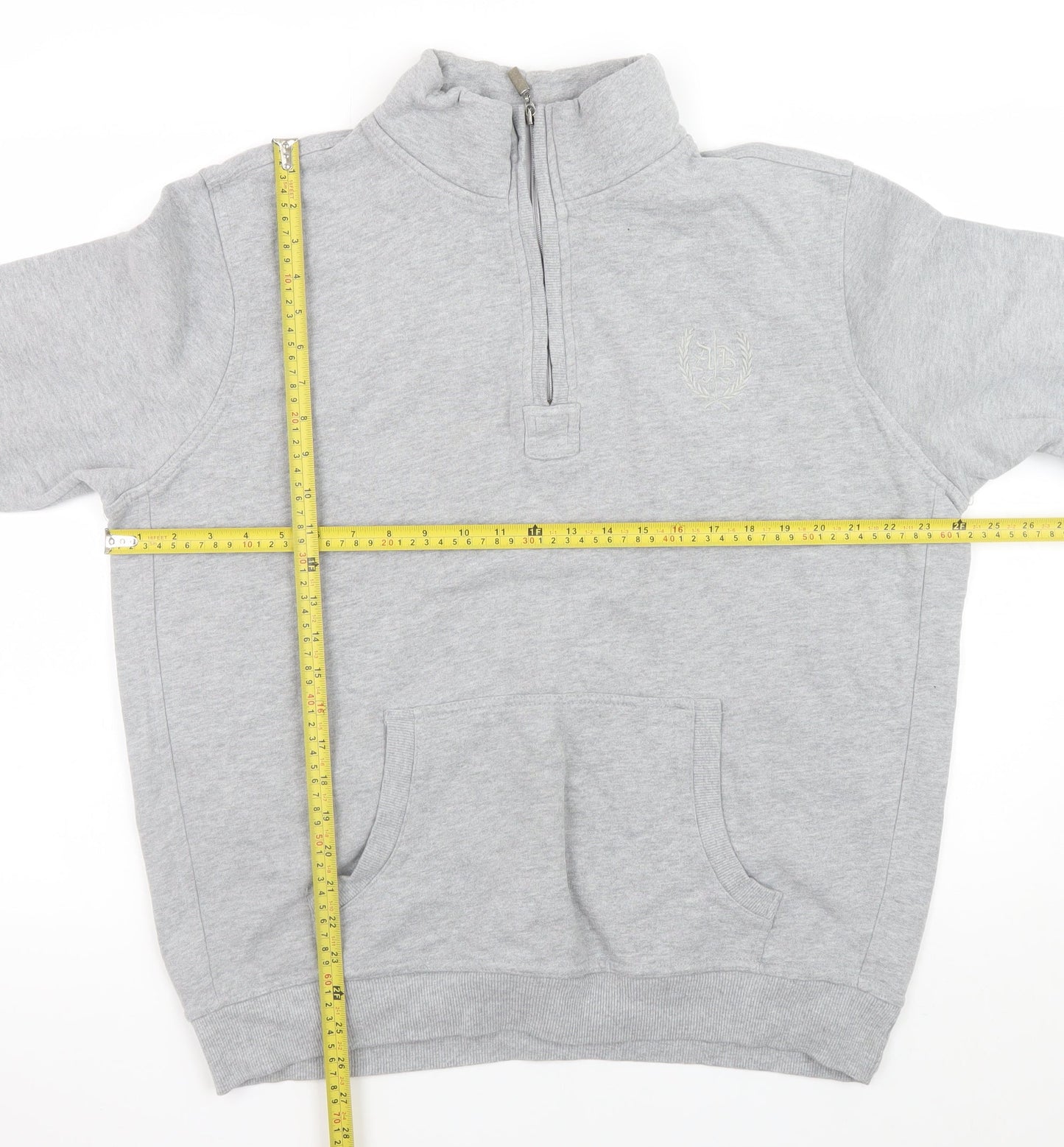 Atlantic Bay Men’s Grey 1/4 Zip Pullover Sweatshirt L
