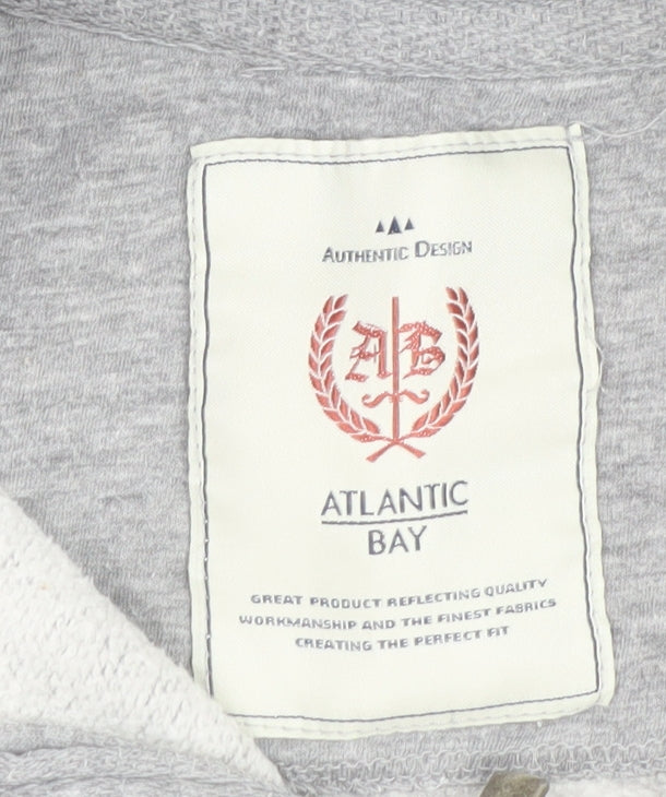 Atlantic Bay Men’s Grey 1/4 Zip Pullover Sweatshirt L