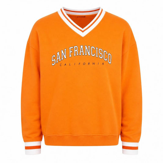 Primark Mens Orange V-Neck San Francisco Sweatshirt XS