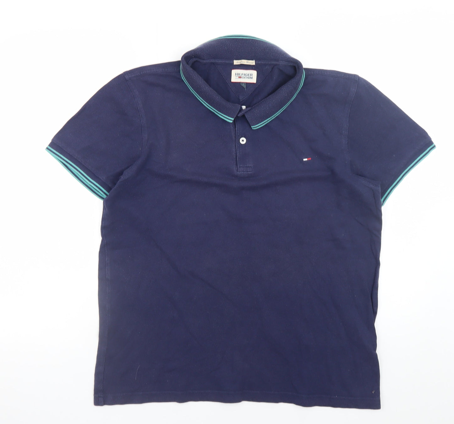 Tommy Hilfiger Men’s Blue 2XL Classic Cotton Short Sleeve Polo Shirt