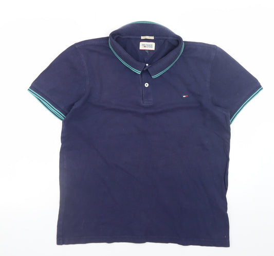 Tommy Hilfiger Men’s Blue 2XL Classic Cotton Short Sleeve Polo Shirt
