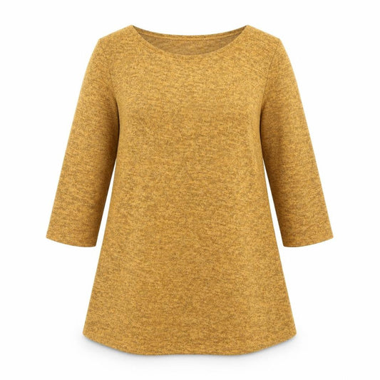 Saloos Women Brown A-Line Knit Dress Size 14 3/4 Sleeve