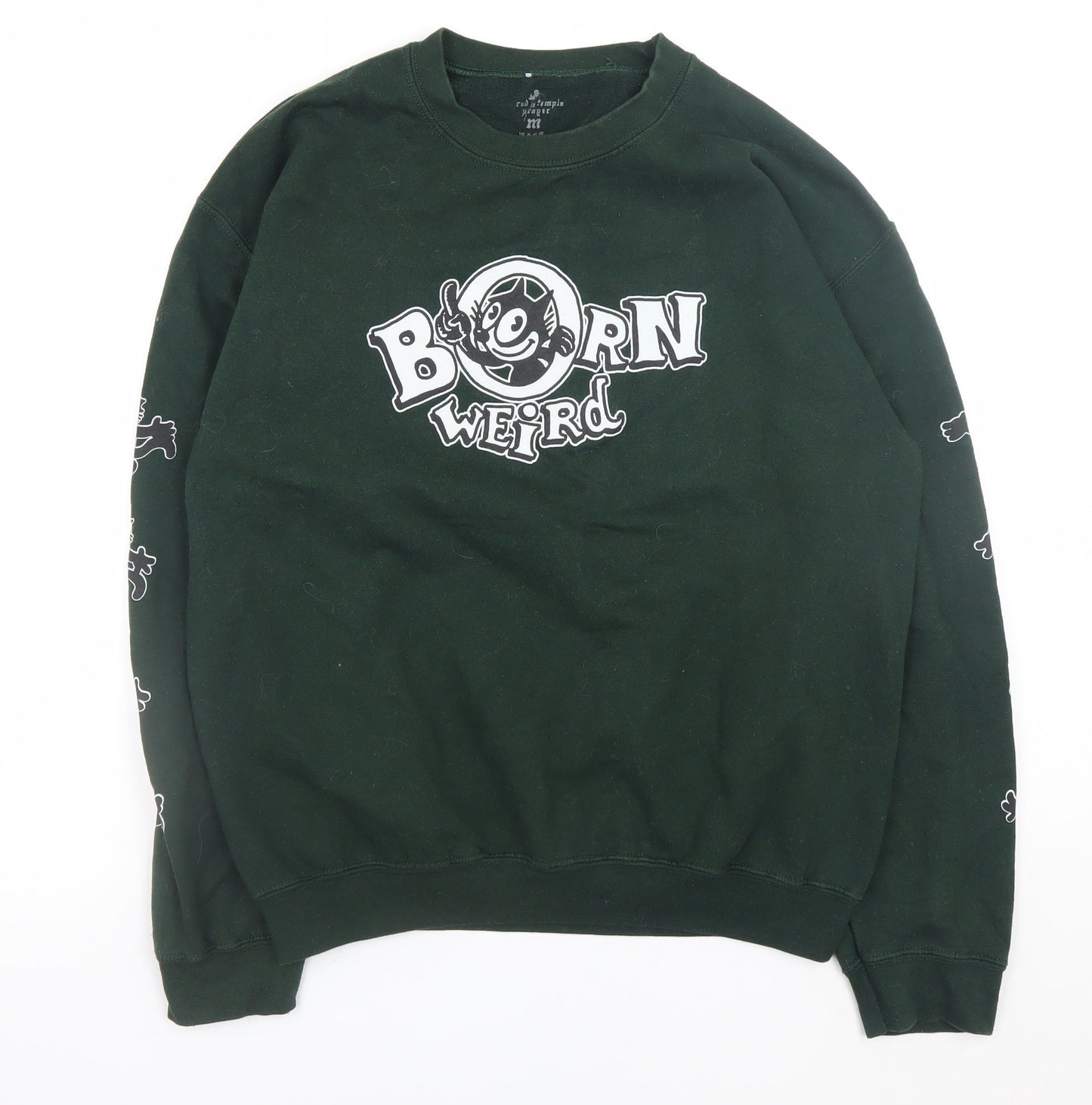 Red Temple Prayer Women Green Pullover Sweatshirt M Born Weird Graphic