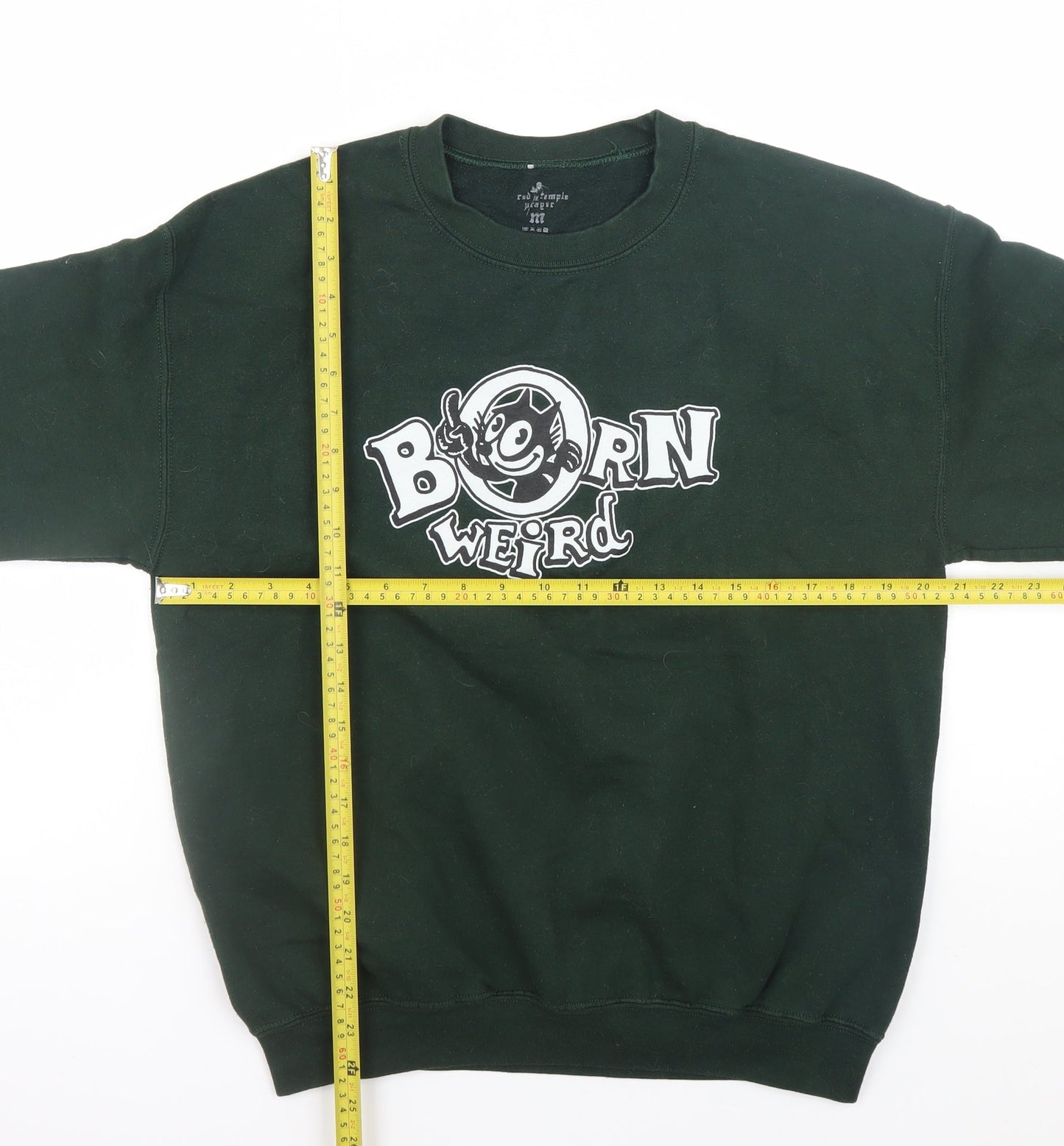 Red Temple Prayer Women Green Pullover Sweatshirt M Born Weird Graphic