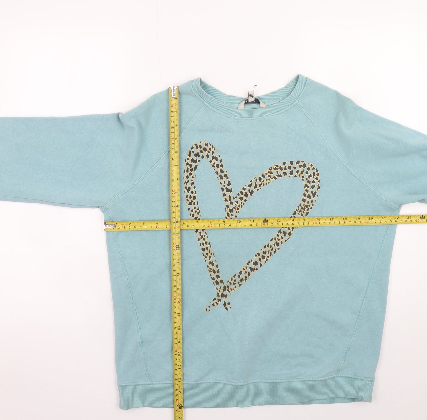 Next Women’s Blue Leopard Heart Print Sweatshirt Size M