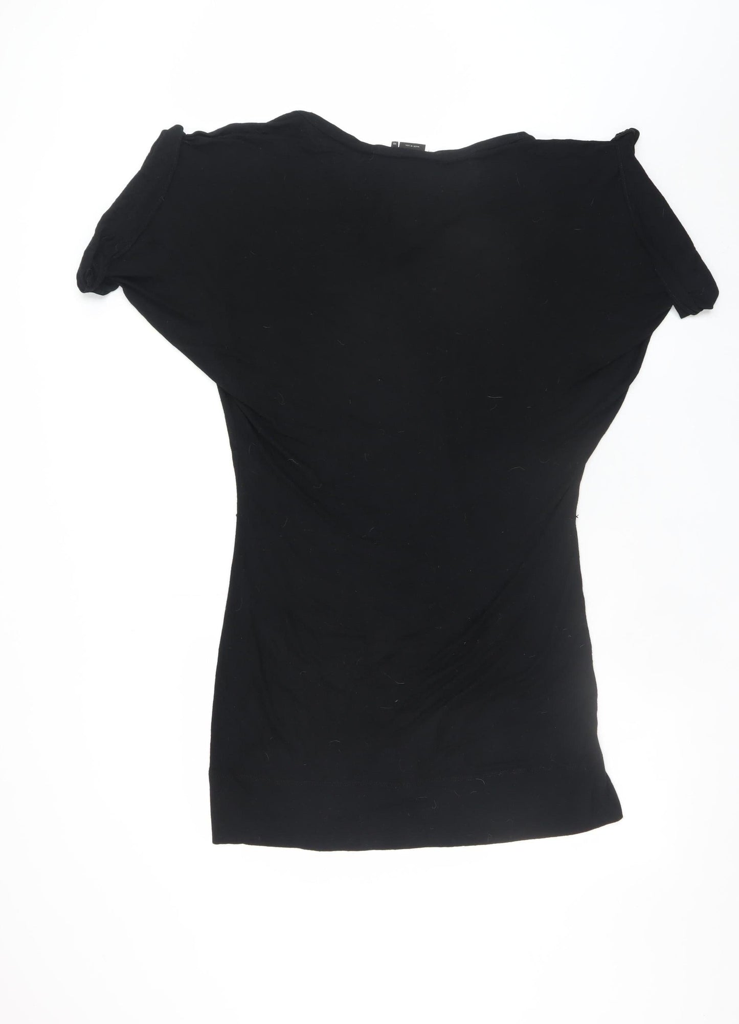 BCBGMAXAZRIA Women's Black XS Bodycon Short Sleeve Jersey Dress