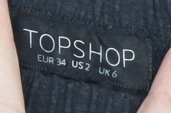 Topshop Women’s Black Embroidered Off Shoulder Shift Dress Size 6