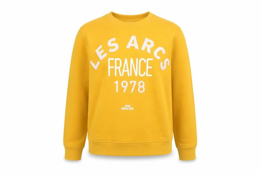 H&M Women's Mustard Yellow Pullover Sweatshirt Size S Graphic Print Cotton Blend