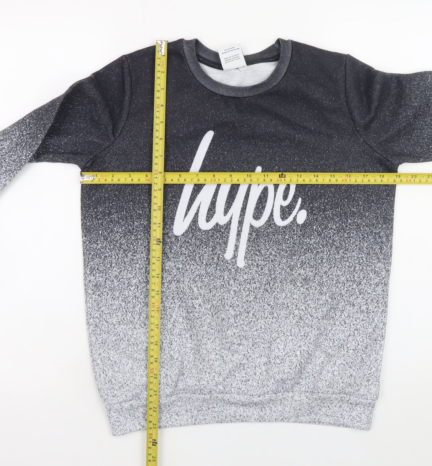 Hype Boys Black Gradient Logo Pullover Sweatshirt 11-12 Years