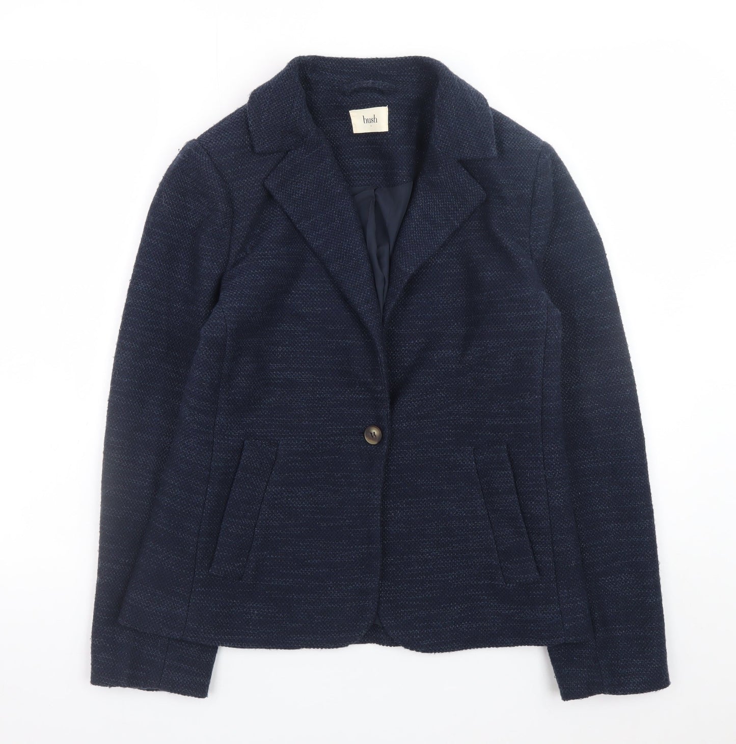 Hush Women's Blue Tweed Blazer Jacket Size 6