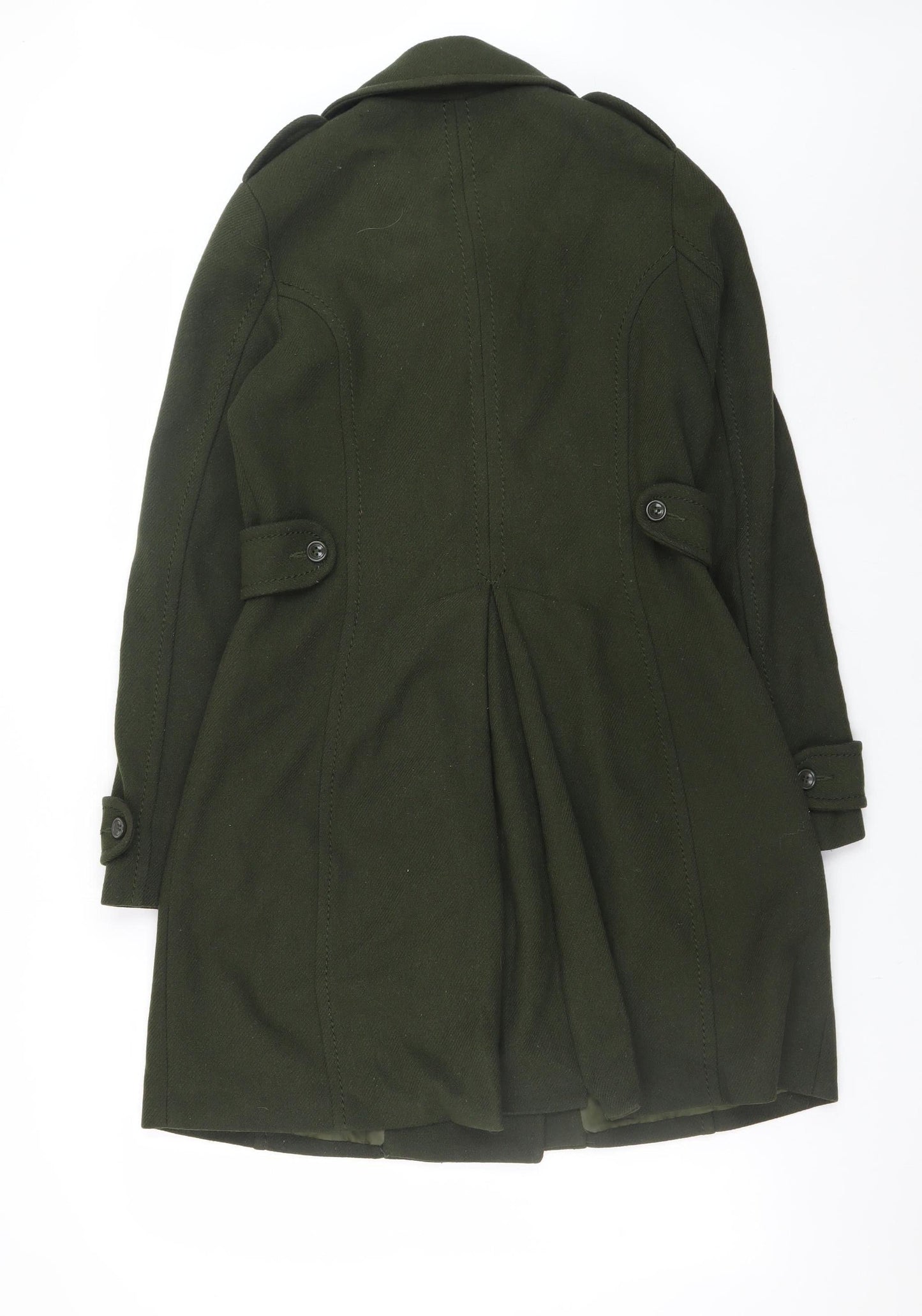 H&M Divided Women's Green Wool Blend Pea Coat Size 12