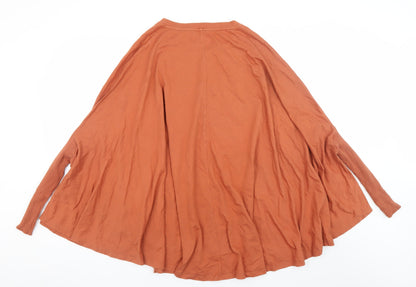Close-up detail of COS Women Brown Cotton Relaxed Tunic Blouse, size 12