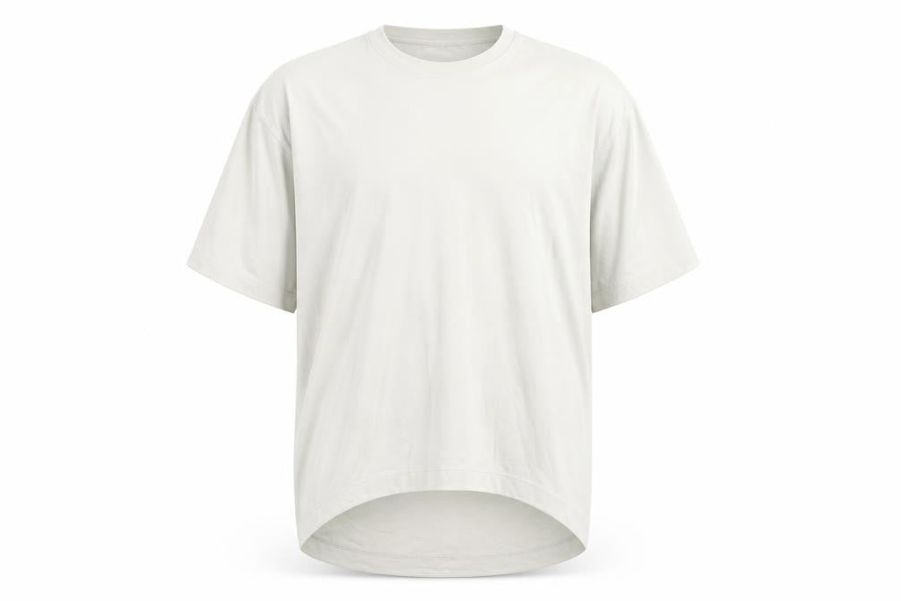 COS Men's Beige Cotton Relaxed Fit Crew Neck T-Shirt Size L