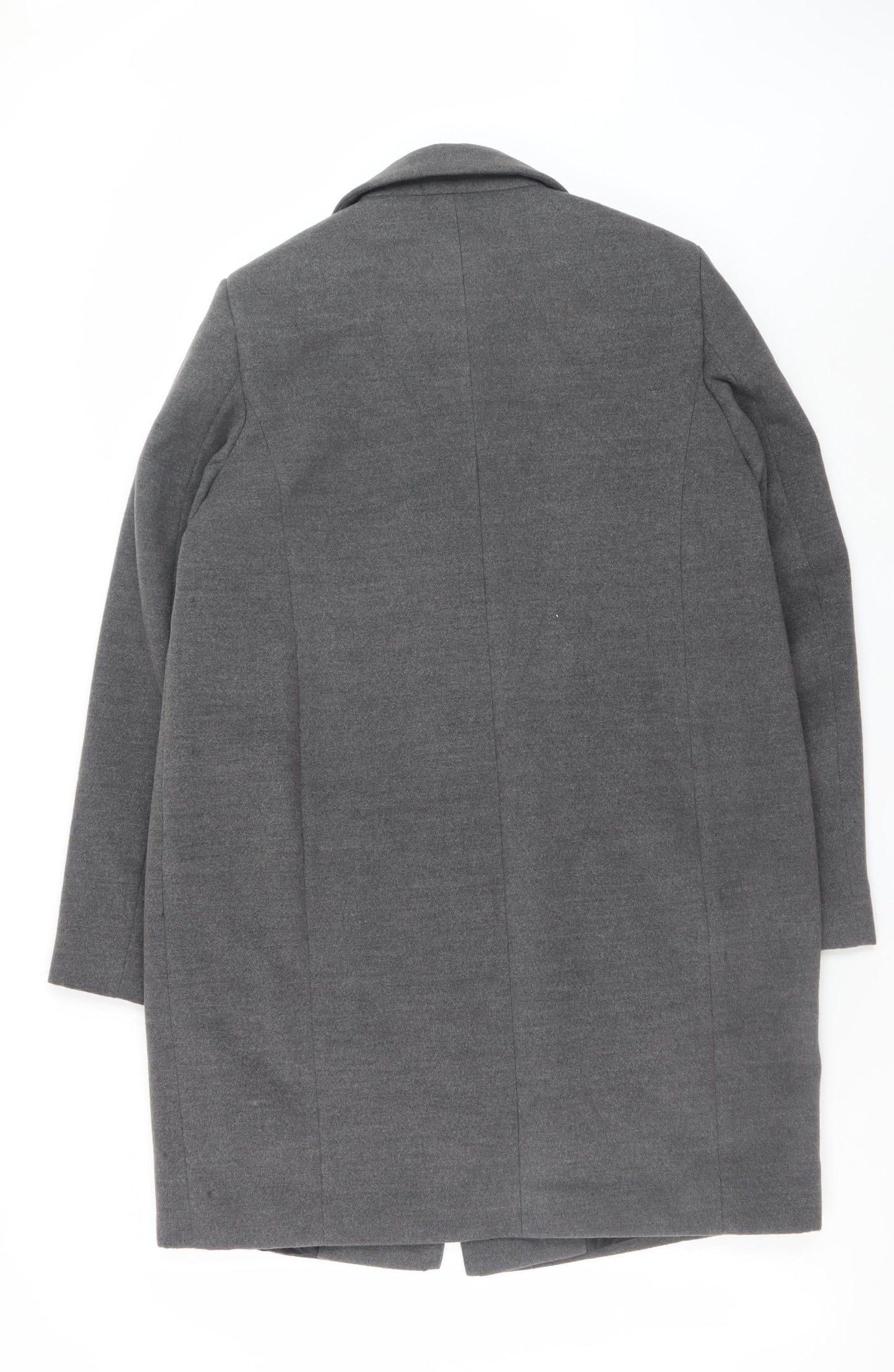 Debenhams The Collection Women's Grey Long Coat Size 12 Lined Classic Style