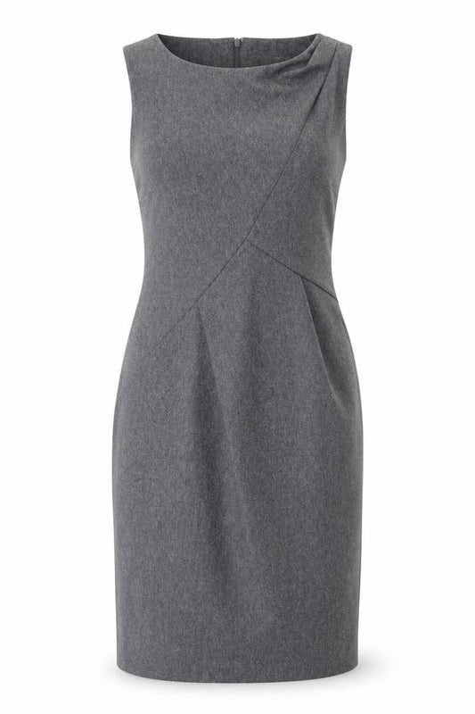 Great Plains Women's Grey Wool Blend Sleeveless Sheath Work Dress M